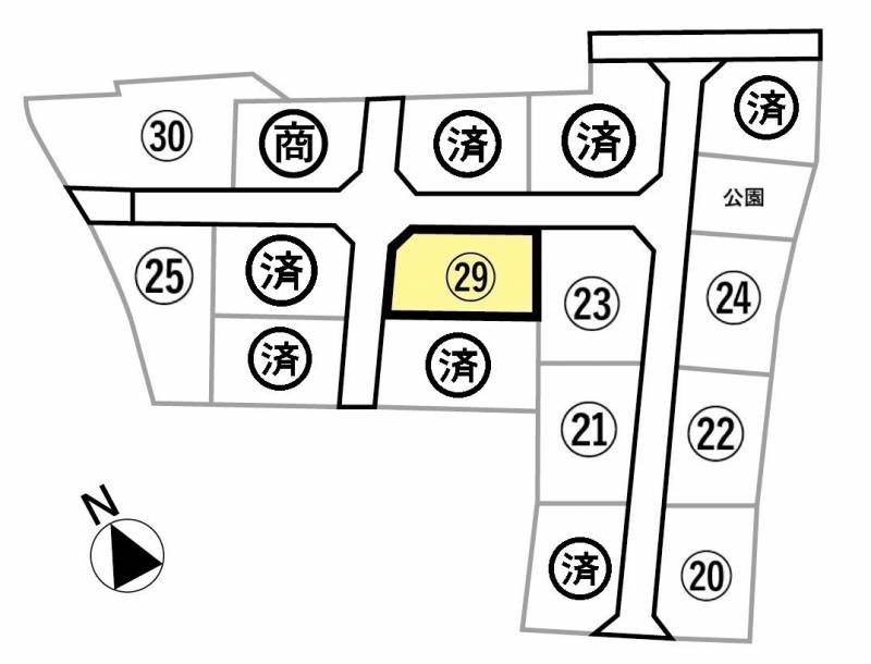 観音寺市柞田町 ビーンズタウン柞田Ⅱ第3期29号地の区画図