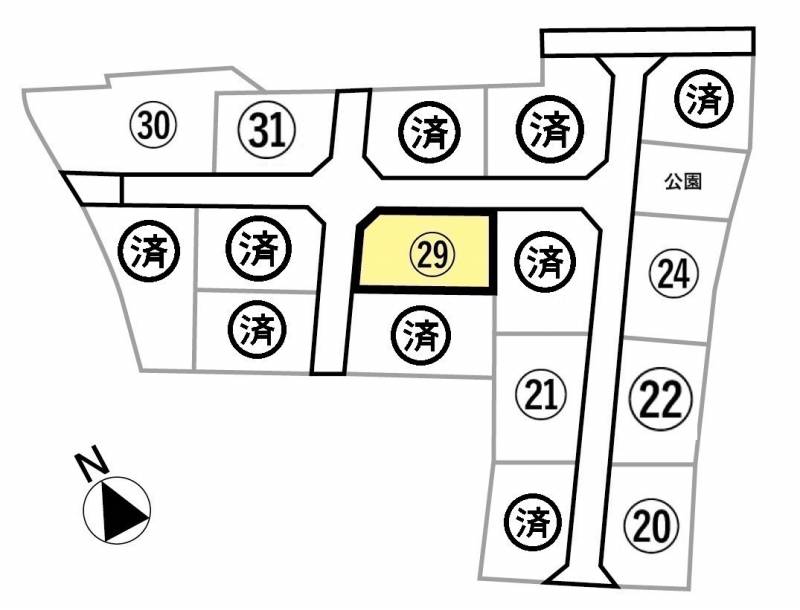 観音寺市柞田町 ビーンズタウン柞田Ⅱ第3期29号地の区画図