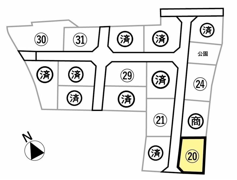 観音寺市柞田町 ビーンズタウン柞田Ⅱ第3期20号地の区画図