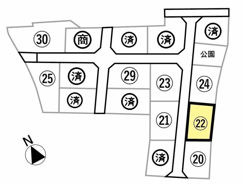 観音寺市柞田町 ビーンズタウン柞田Ⅱ第3期22号地の区画図