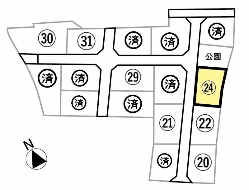 観音寺市柞田町 ビーンズタウン柞田Ⅱ第3期24号地の区画図