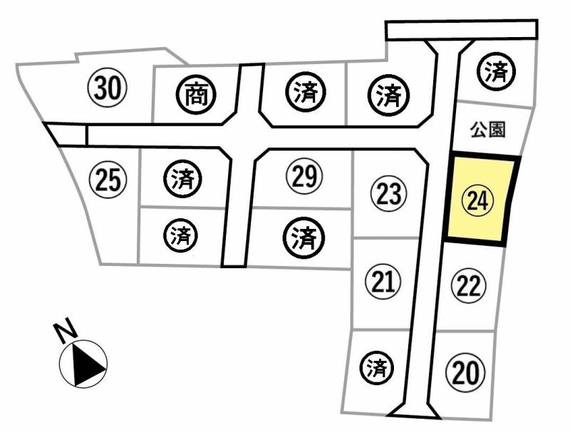観音寺市柞田町 ビーンズタウン柞田Ⅱ第3期24号地の区画図
