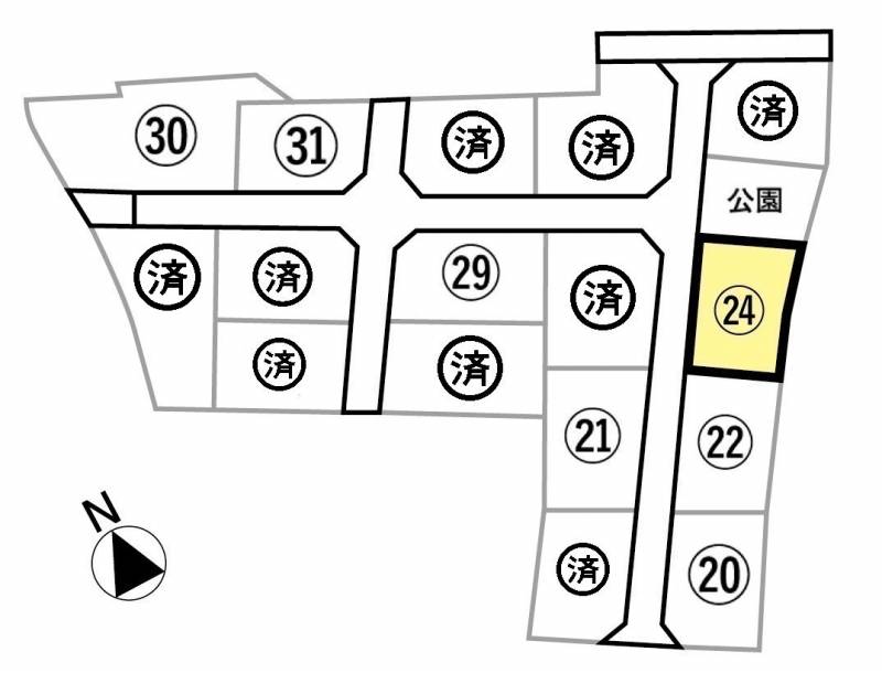 観音寺市柞田町 ビーンズタウン柞田Ⅱ第3期24号地の区画図