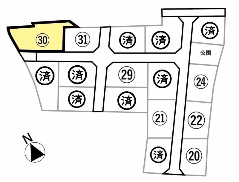 観音寺市柞田町 ビーンズタウン柞田Ⅱ第3期30号地の区画図