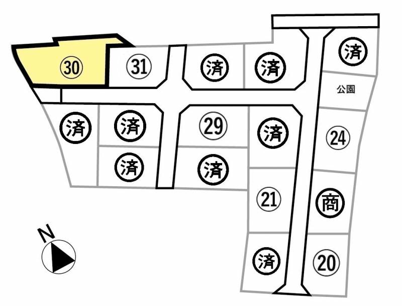 観音寺市柞田町 ビーンズタウン柞田Ⅱ第3期30号地の区画図