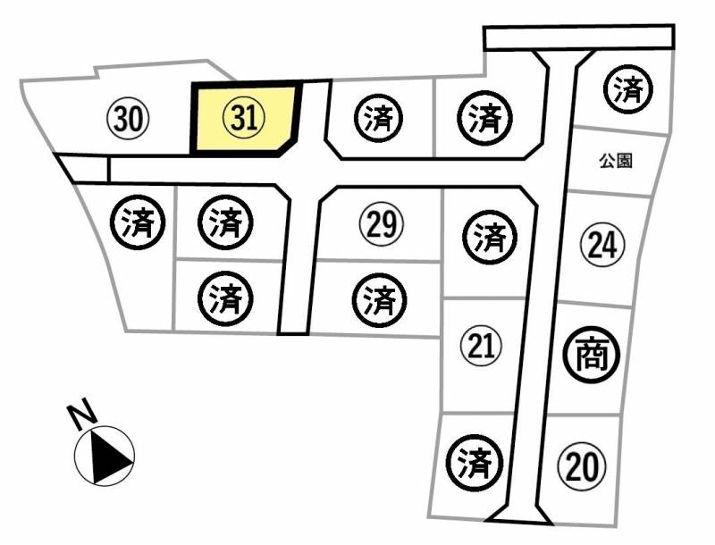 観音寺市柞田町 ビーンズタウン柞田Ⅱ第3期31号地の区画図