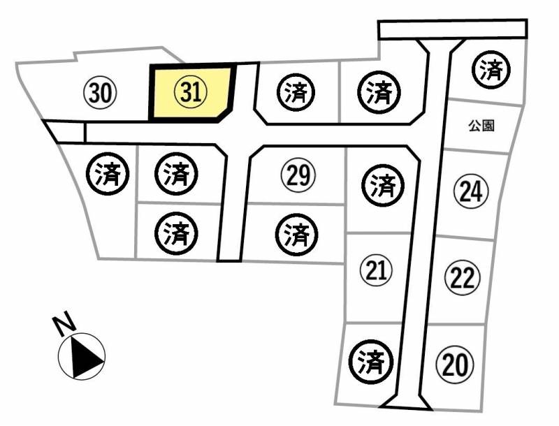 観音寺市柞田町 ビーンズタウン柞田Ⅱ第3期31号地の区画図