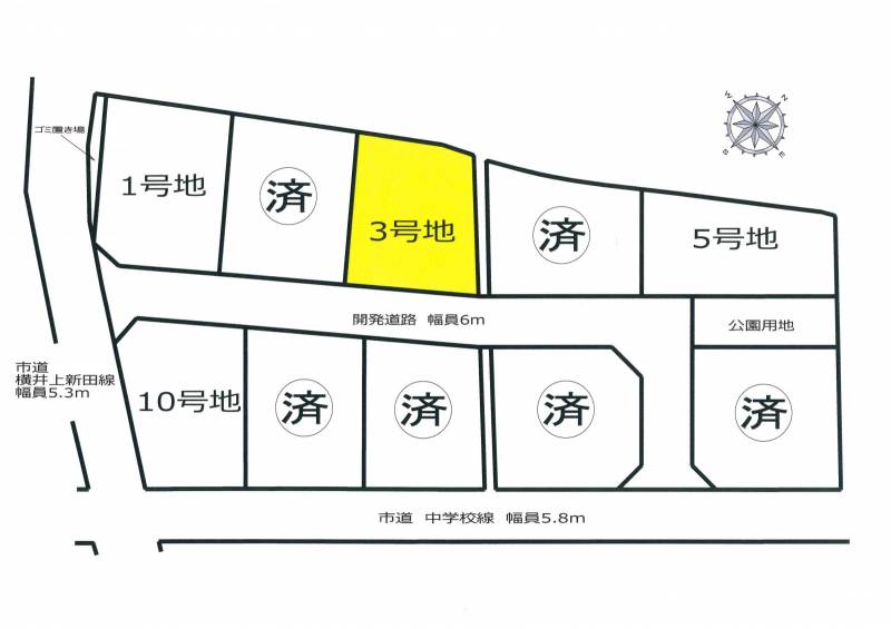 三豊市三野町下高瀬 コモンズみの3号地の区画図
