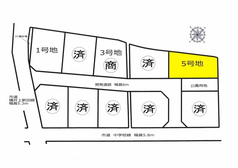 三豊市三野町下高瀬 コモンズみの5号地の区画図