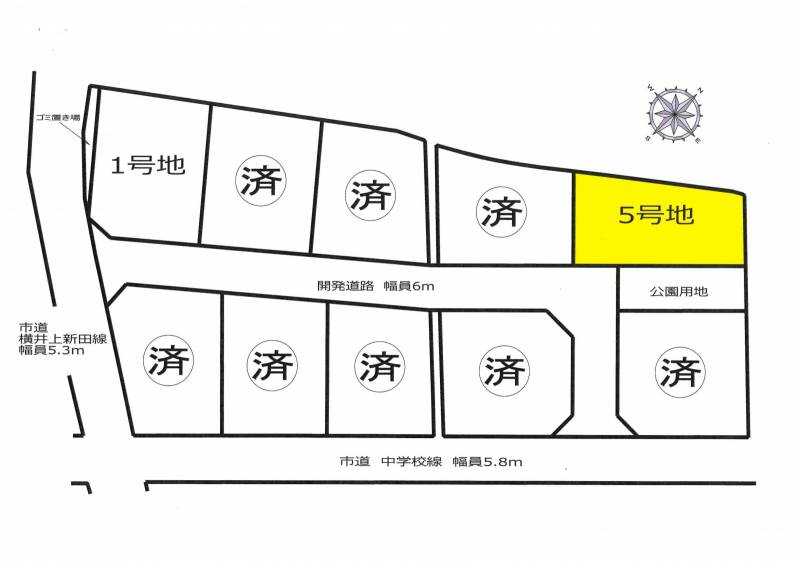 三豊市三野町下高瀬 コモンズみの5号地の区画図