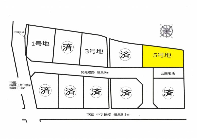 三豊市三野町下高瀬 コモンズみの5号地の区画図