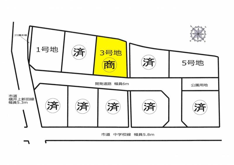 三豊市三野町下高瀬 コモンズみの3号地の区画図