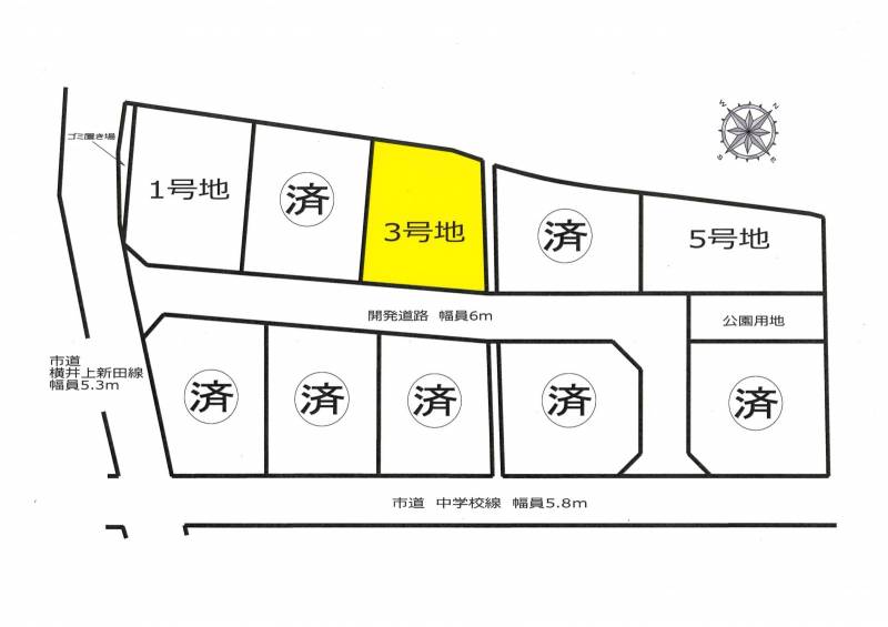 三豊市三野町下高瀬 コモンズみの3号地の区画図