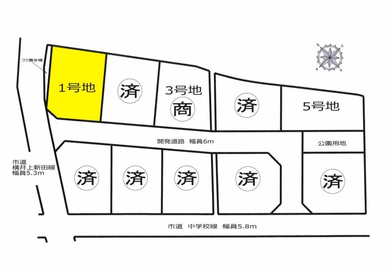 三豊市三野町下高瀬 コモンズみの1号地の区画図