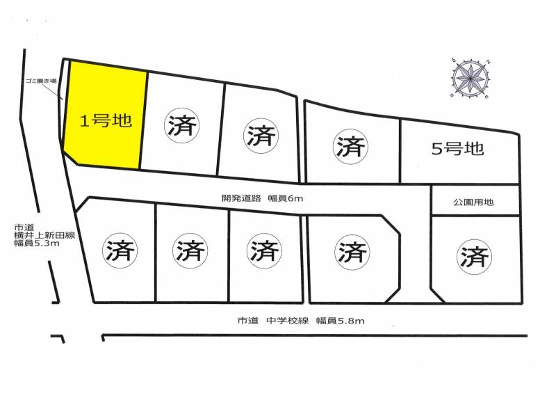 三豊市三野町下高瀬 コモンズみの1号地の区画図