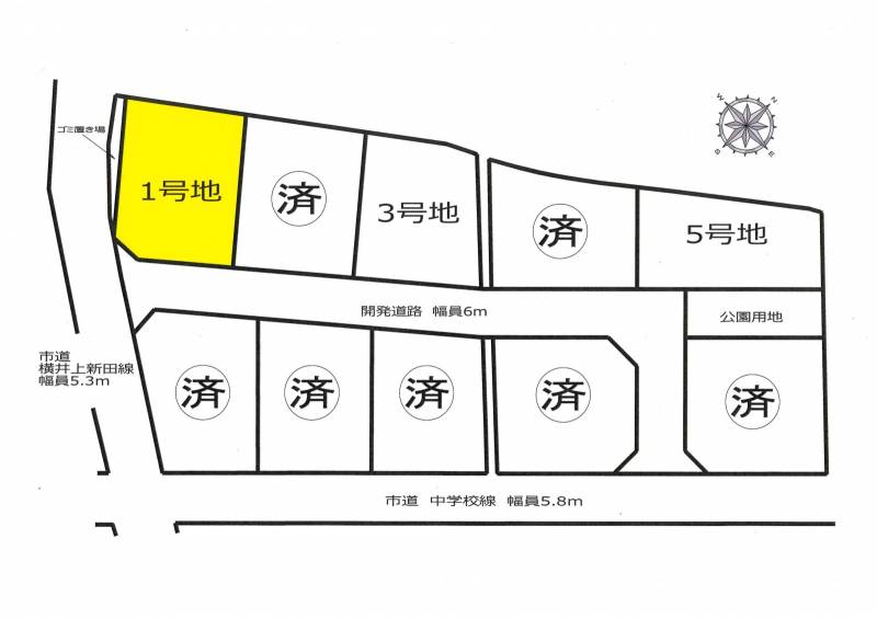 三豊市三野町下高瀬 コモンズみの1号地の区画図