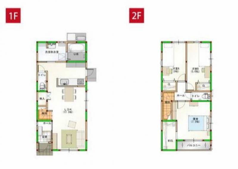 高松市元山町 一戸建 家事楽デザイナーズハウス　新築　高松市元山町建売12号棟の間取り画像