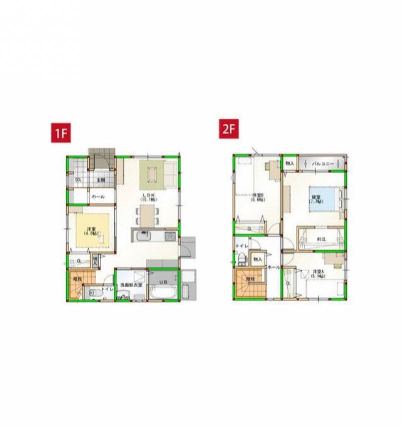 高松市木太町 一戸建 家事楽デザイナーズハウス　新築　高松市木太町建売15号棟の間取り画像