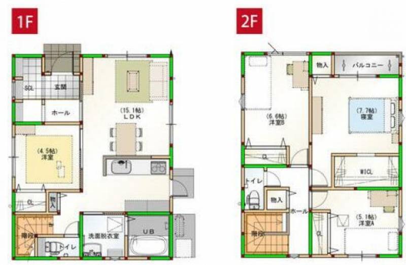 高松市多肥上町 一戸建 家事楽デザイナーズハウス 新築 高松市多肥上町建売Ⅷの間取り画像