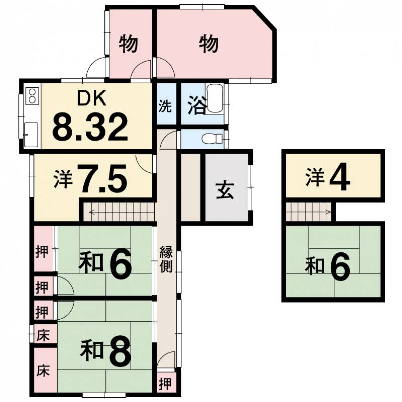 丸亀市三条町 一戸建 の間取り画像