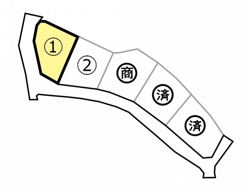 三豊市山本町大野 1号地の区画図