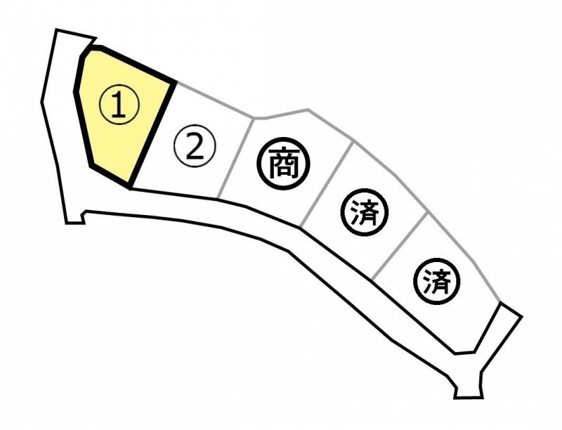 三豊市山本町大野 1号地の区画図