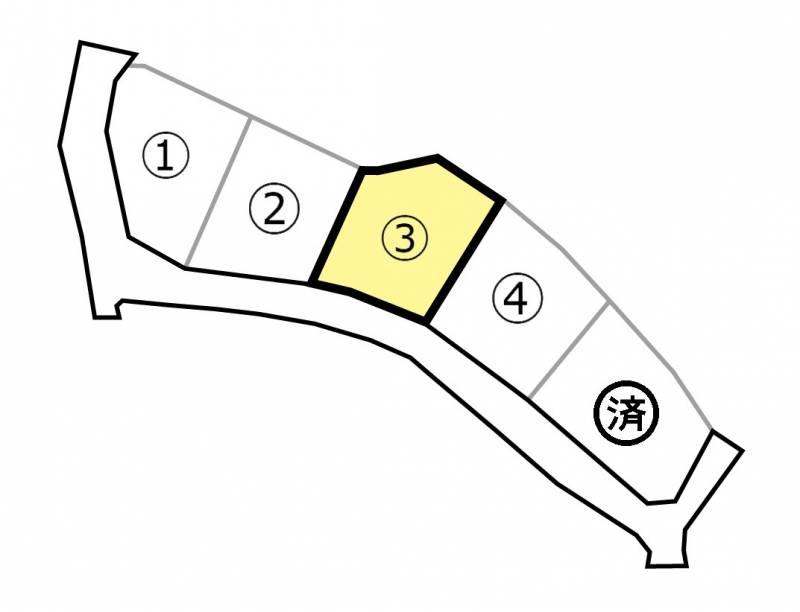 三豊市山本町大野 3号地の区画図