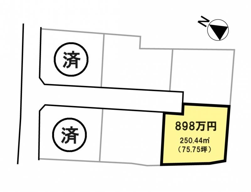 坂出市川津町 F号地の区画図