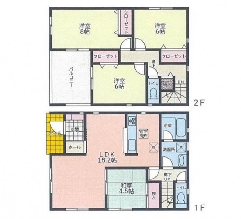 丸亀市土器町西 一戸建 丸亀市土器町西第2　1号棟の間取り画像