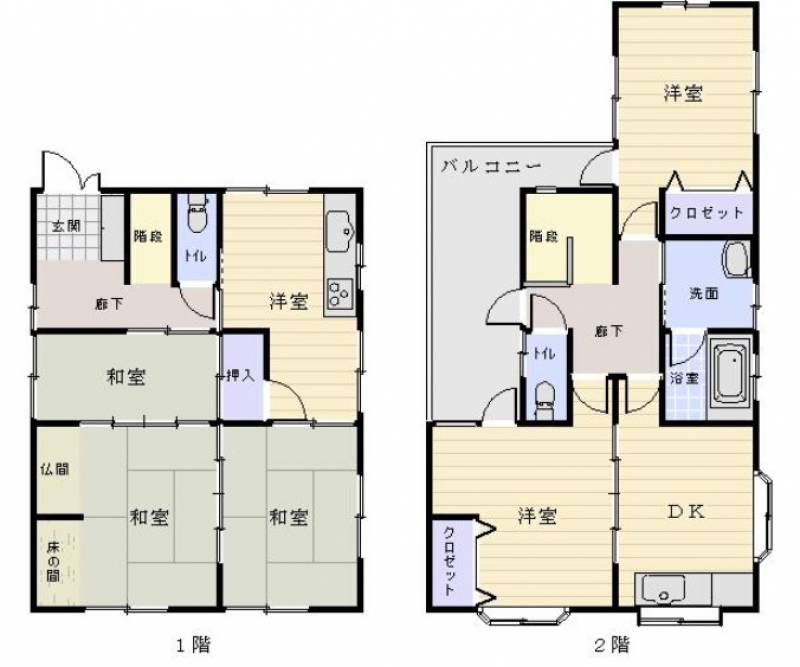 丸亀市飯野町東分 一戸建 の間取り画像