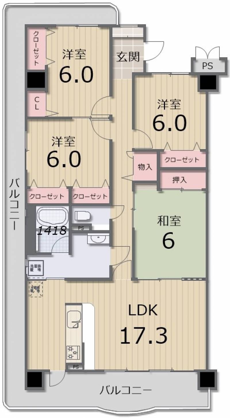 サントノーレ高松西壱番館 の間取り画像