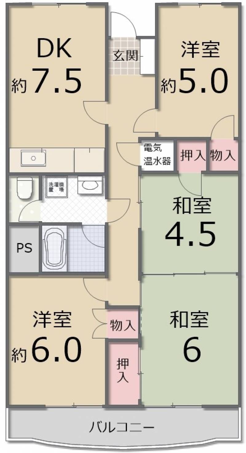 蓬莱マンション 602の間取り画像