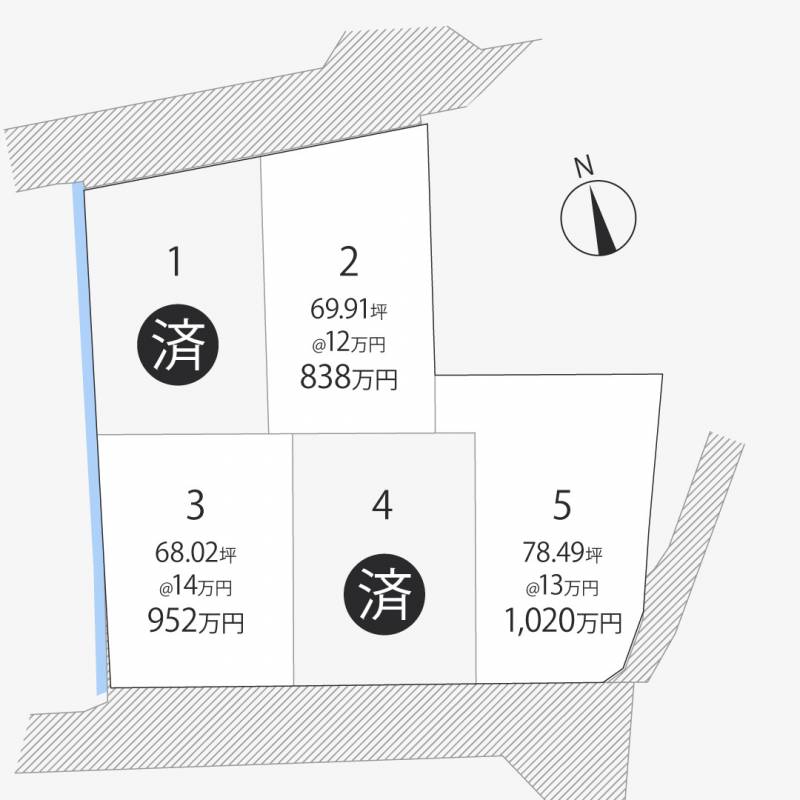 高松市鶴市町 鶴市町5区画2号地の区画図