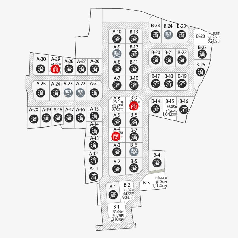 高松市多肥上町 多肥上町58区画B28号地の区画図