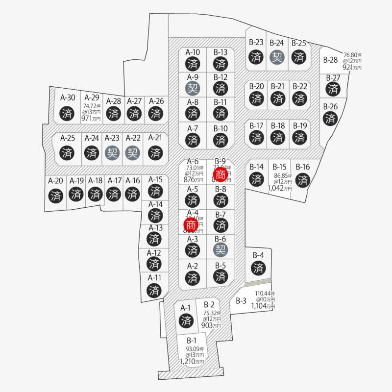 高松市多肥上町 多肥上町58区画B28号地の区画図