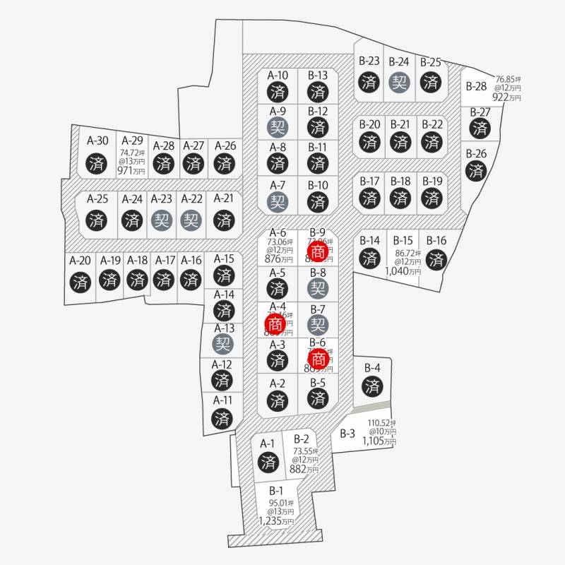 高松市多肥上町 多肥上町58区画B6号地の区画図