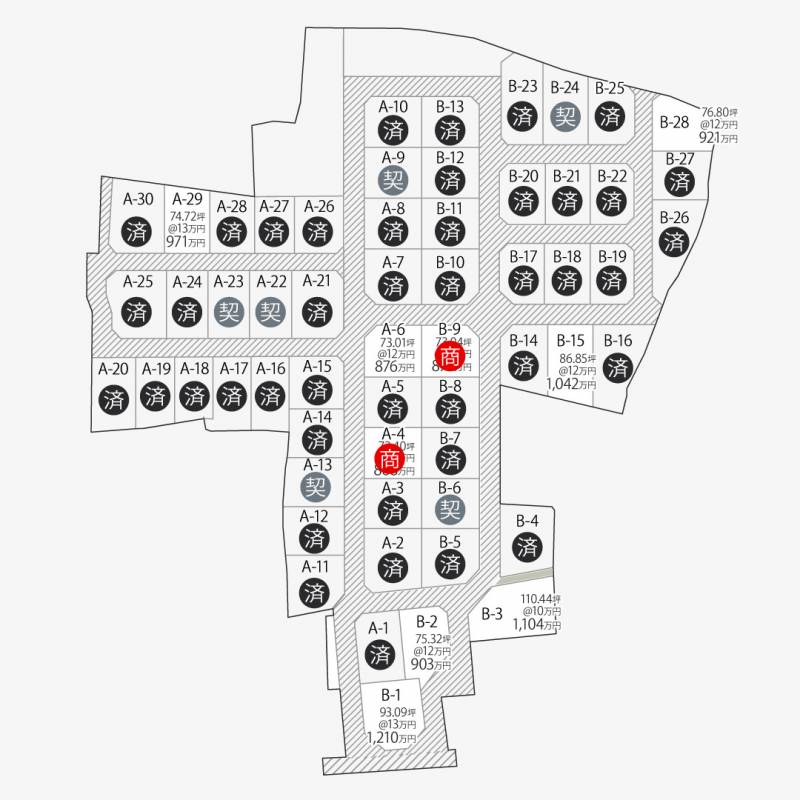 高松市多肥上町 多肥上町58区画B28号地の区画図