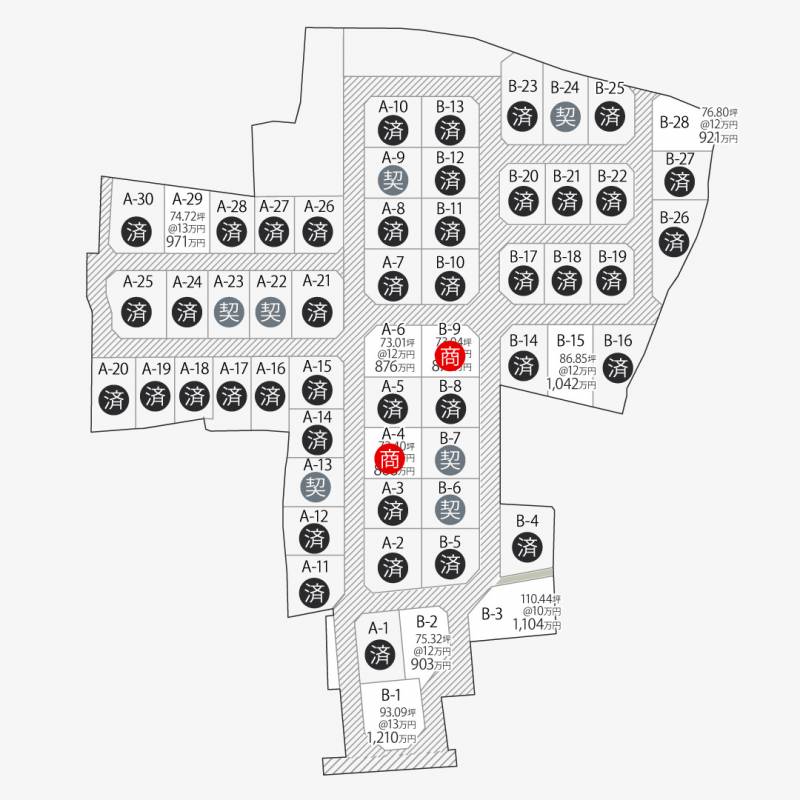 高松市多肥上町 多肥上町58区画B28号地の区画図