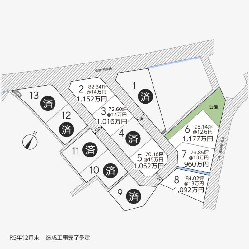 高松市飯田町 飯田町13区画7号地の区画図