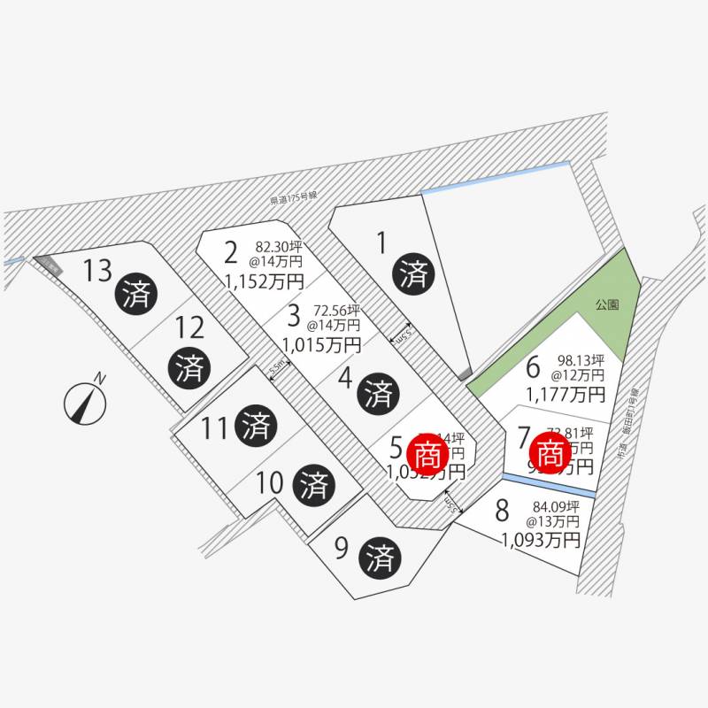 高松市飯田町 飯田町13区画6号地の区画図