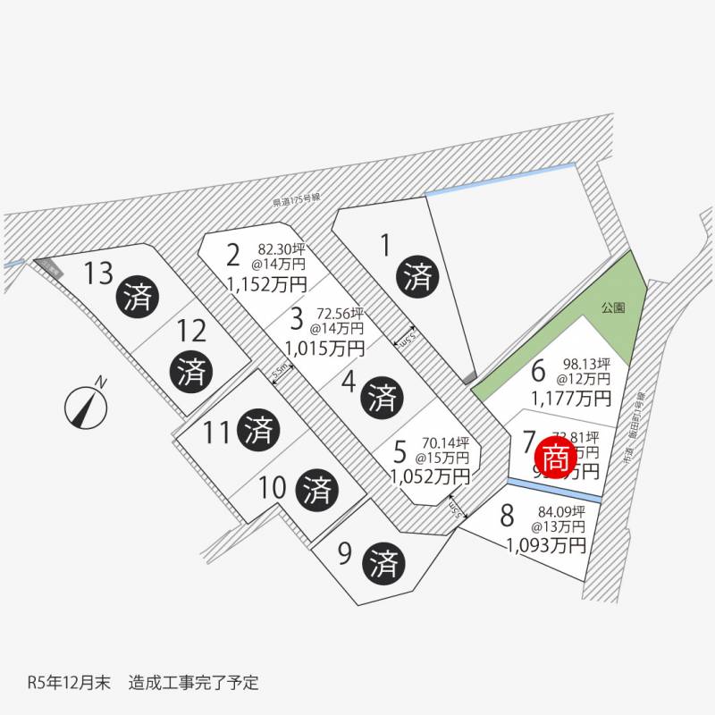 高松市飯田町 飯田町13区画6号地の区画図