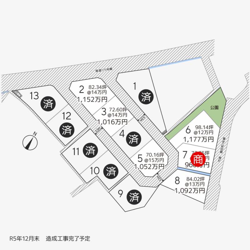 高松市飯田町 飯田町13区画6号地の区画図