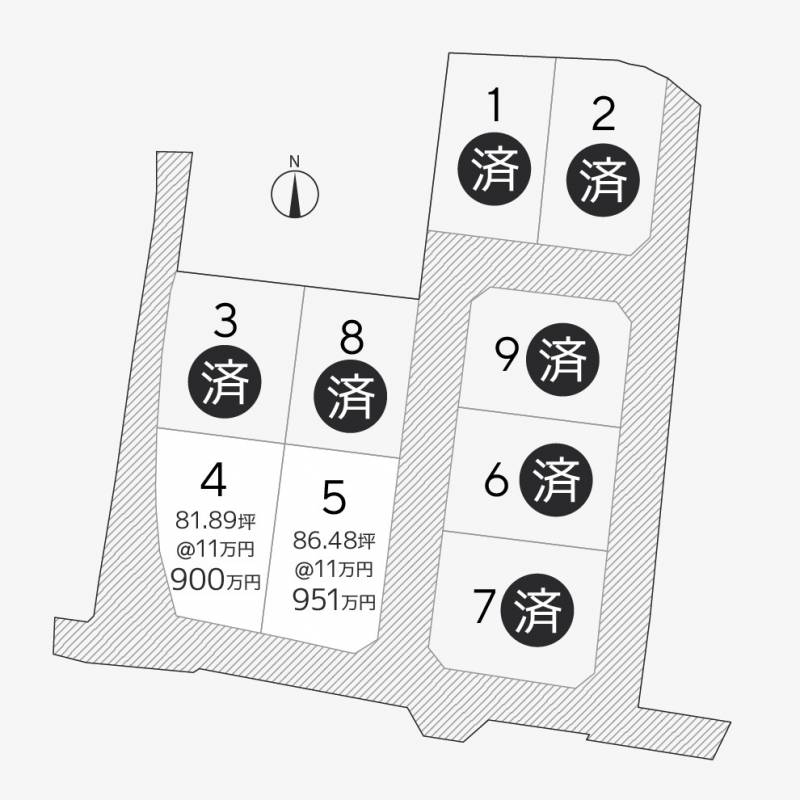 高松市高松町 高松町9区画4号地の区画図