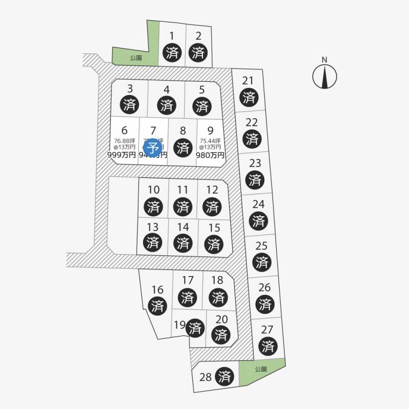 高松市円座町 円座町28区画6号地の区画図