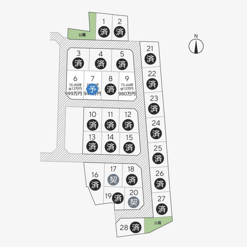 高松市円座町 円座町28区画6号地の区画図