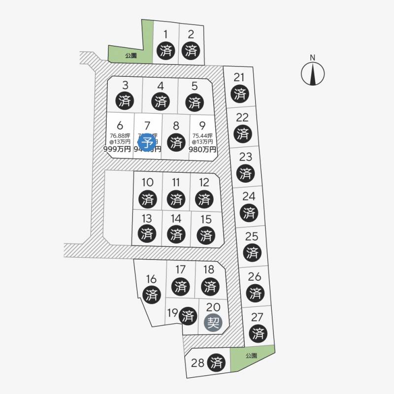 高松市円座町 円座町28区画6号地の区画図