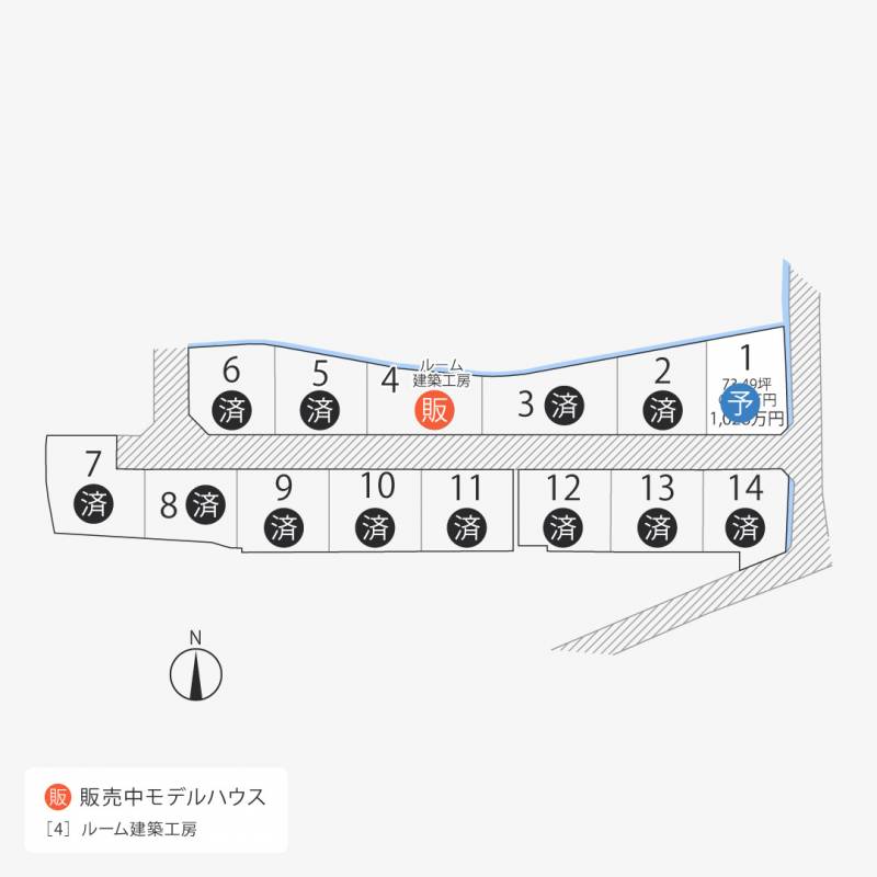 高松市多肥上町 多肥上町14区画1号地の区画図