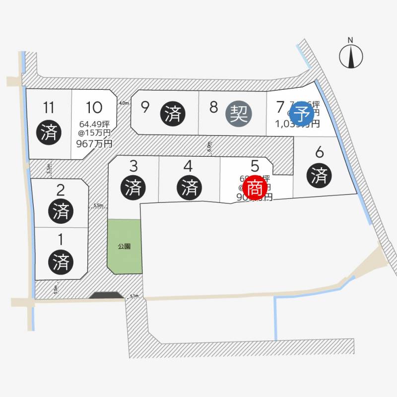 高松市国分寺町新居 国分寺町新居2期11区画10号地の区画図