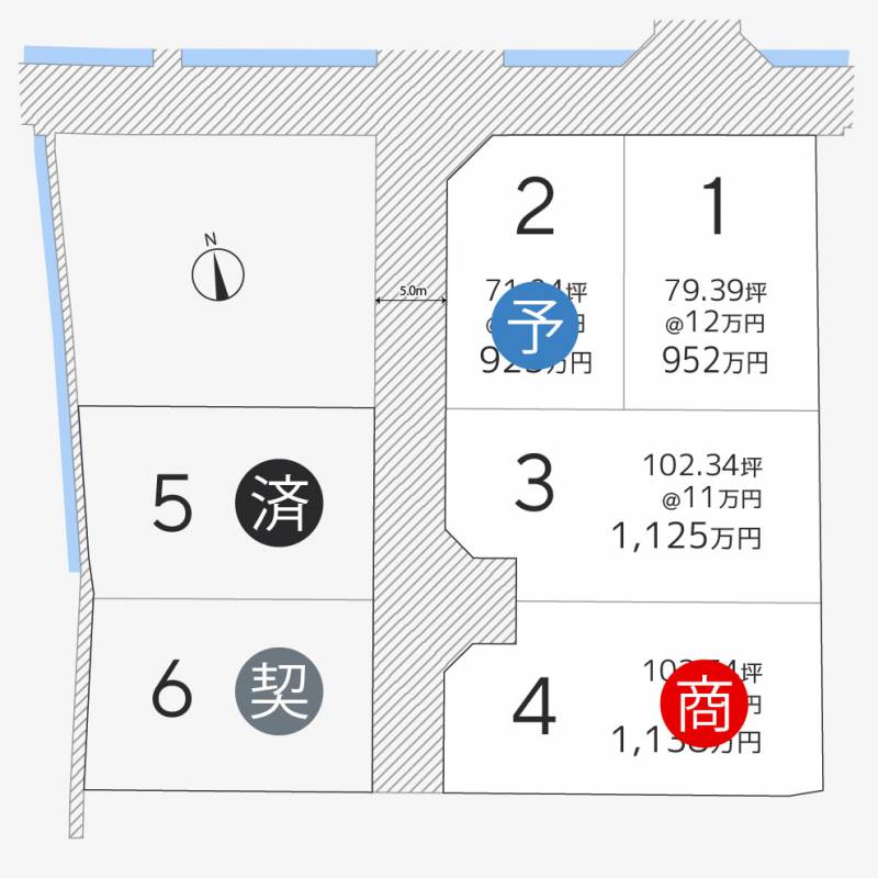 高松市香西南町 香西南町2期6区画3号地の区画図