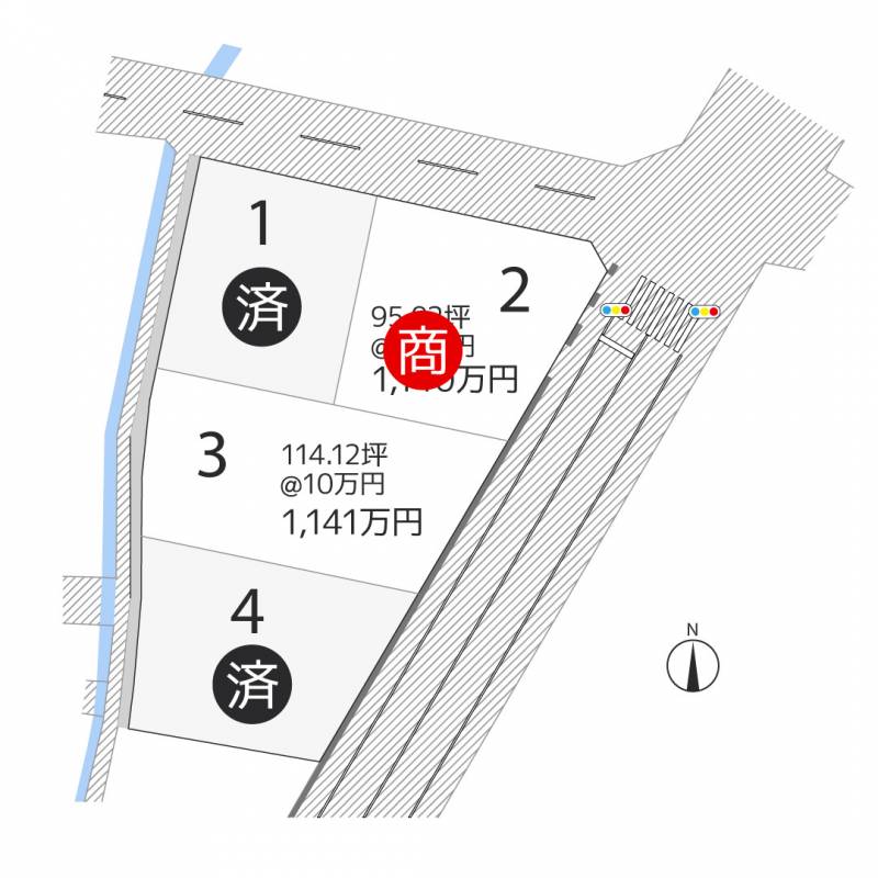 高松市鬼無町鬼無 鬼無町4区画3号地の区画図